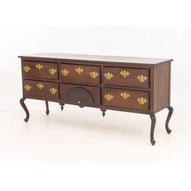 Late 20th Century Queen Anne Style Mahogany Sideboard For Sale - Image 5 of 9