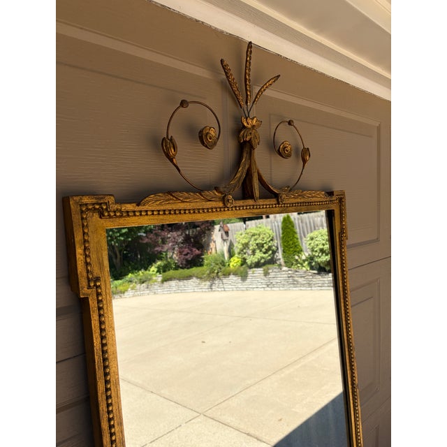 Early 20th-Century Adam Style Giltwood Mirror With Foliate Crest For Sale - Image 15 of 16