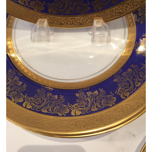 1920s Gold and Cobalt Blue Dinner Plates Royal Doulton ...