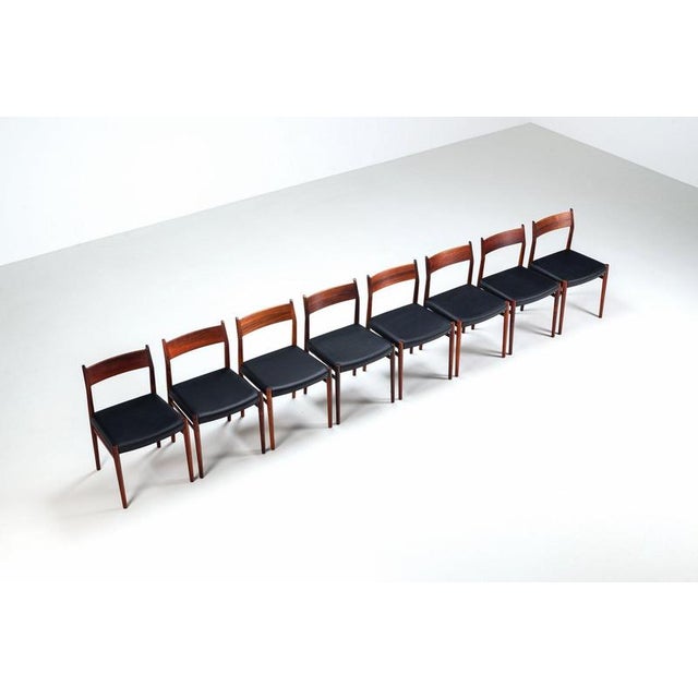 Mid-Century Modern Model 418 Dining Chairs in Rosewood by Arne Vodder for Sibast Mobler, Denmark, 1960, Set of 8 For Sale - Image 3 of 17