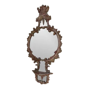 19th Century Carved and Gilt Italian Mirror With Shelf