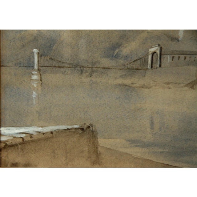 Vintage Arabesque Pastel & Gouche Cityscape Painting For Sale - Image 4 of 9