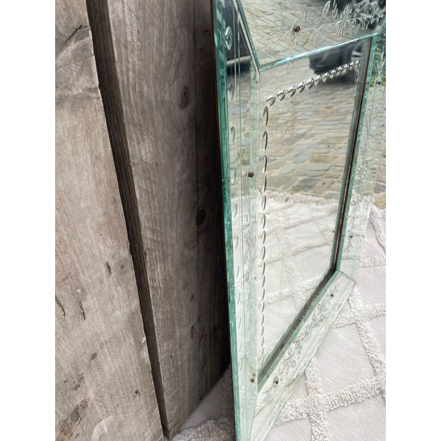 Venetian Silver Glass Mirror For Sale - Image 11 of 17