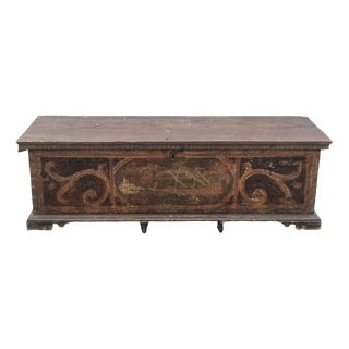 Painted Wood Chest, 1800s For Sale