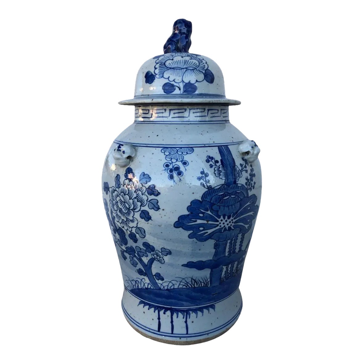 Chinoiserie Temple Jar With Floral Motif Chairish