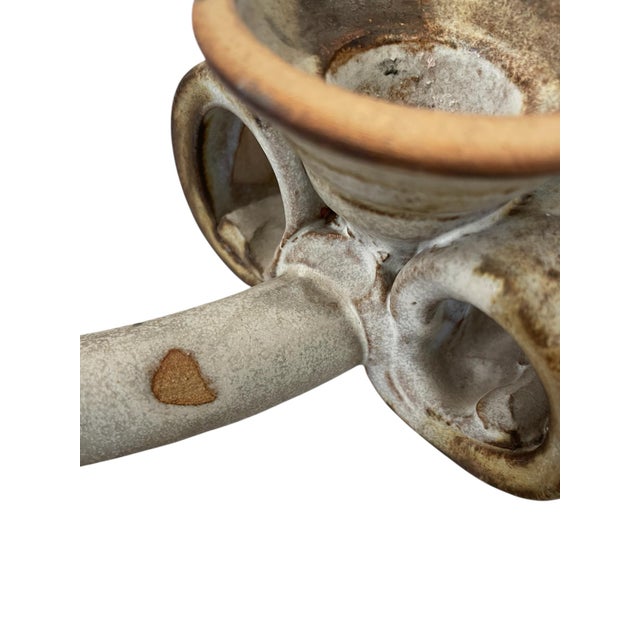 White Vintage Ceramic MCM Candlestick Holder Centerpiece for 4. Advent Wreath 17” For Sale - Image 8 of 9