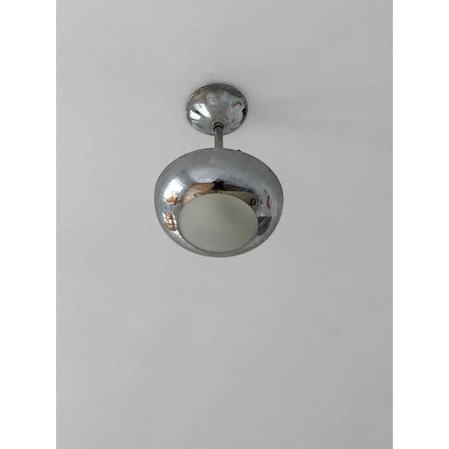 One (of 2 identical pieces forming a possible pair) small circular chandelier or suspension, art-deco, modernist, cubist,...