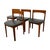 1960s Mid-Century Modern Teak Dining Chairs Uk Import – Set of 4 Danish Modern Style Black Vinyl Side Chairs. For Sale - Image 5 of 12