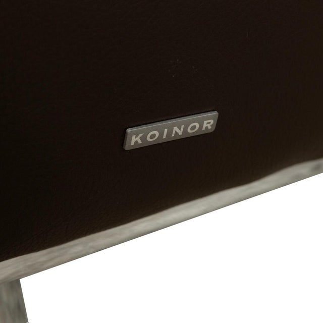 Leather Stool in Brown from Koinor Volare For Sale - Image 11 of 16