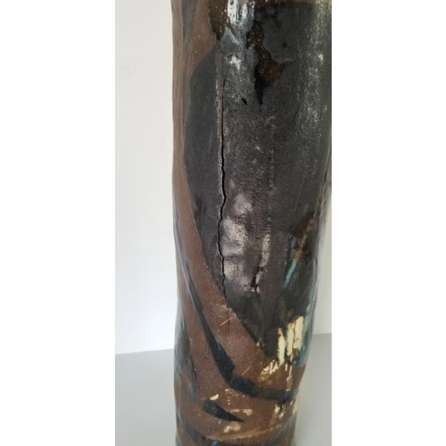80s Vintage Abstract Design Art Pottery Vase For Sale In Miami - Image 6 of 8