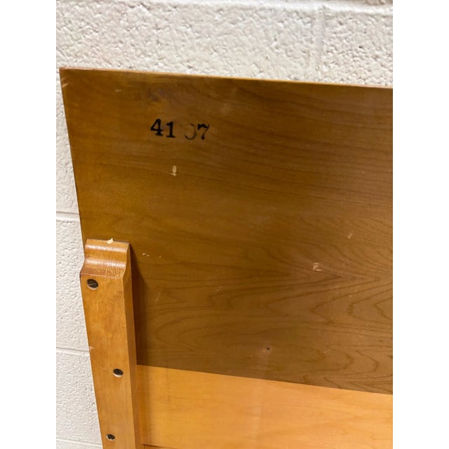 Vintage Twin Size Mid Century Modern MCM Inlaid Border Headboard For Sale - Image 9 of 9