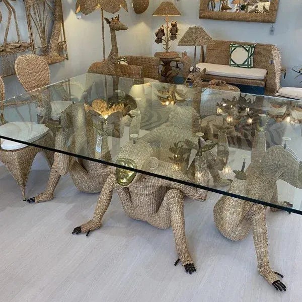 Wood 4 Monkeys Dining Table By Mario Lopez Torres For Sale - Image 7 of 11