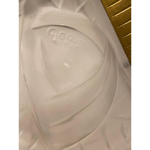 Glass 1930s Degue Signed French Art Deco Grand Light Mirror For Sale - Image 7 of 13