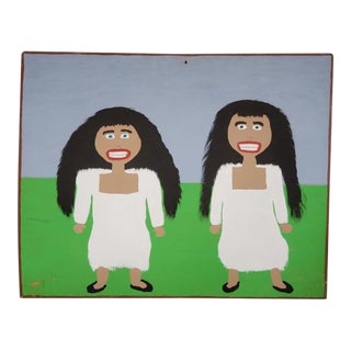 Large Jake j.t. McCord 1990s Outsider Folk Art Painting on Board For Sale