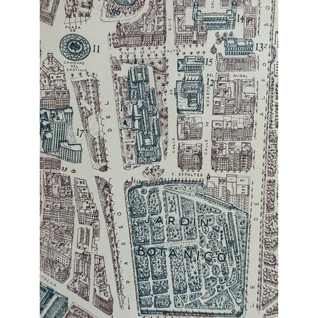 Vintage Pictorial Map of Madrid Spain For Sale - Image 10 of 12