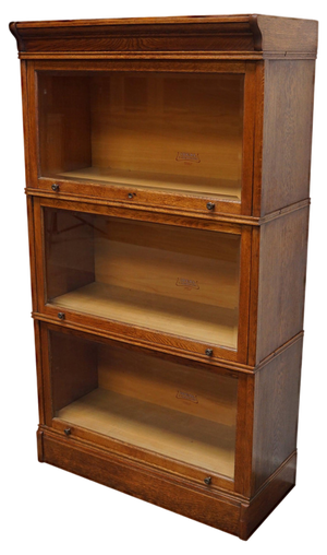 German Oak Bookcase with Folding Doors in style of Globe Wernicke, 1900s