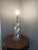 Ethan Allen 1970s Mid-Century Modern Ethan Allen Geometric Crystal Table Lamp With Linen Drum-Style Shade For Sale - Image 4 of 10