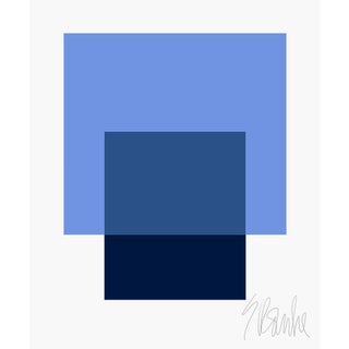 "The Interaction of French Blue and Navy Blue" Fine Art Print 45" X 55" by Liz Roache For Sale