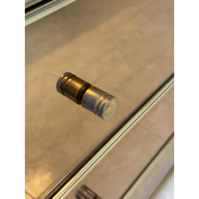 Metal Chest of Drawers in Gilt Mirrored Glass and Brass attributed to Renato Zevi, 1970s For Sale - Image 7 of 8