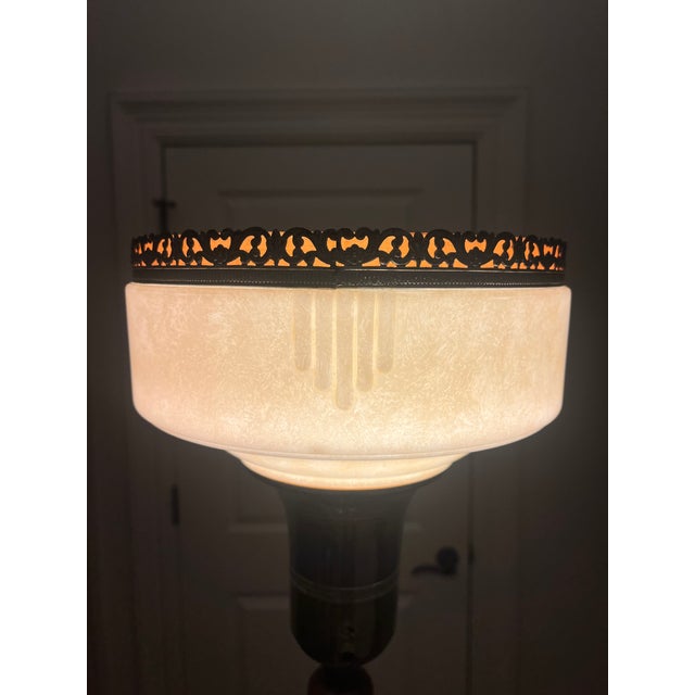 1920s 1920s Rare Intricate Art Deco Torchiere Floor Lamp For Sale - Image 5 of 13