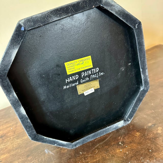 Late 20th Century Maitland-Smith Faux Marble Lacquered Wastebasket For Sale - Image 5 of 6