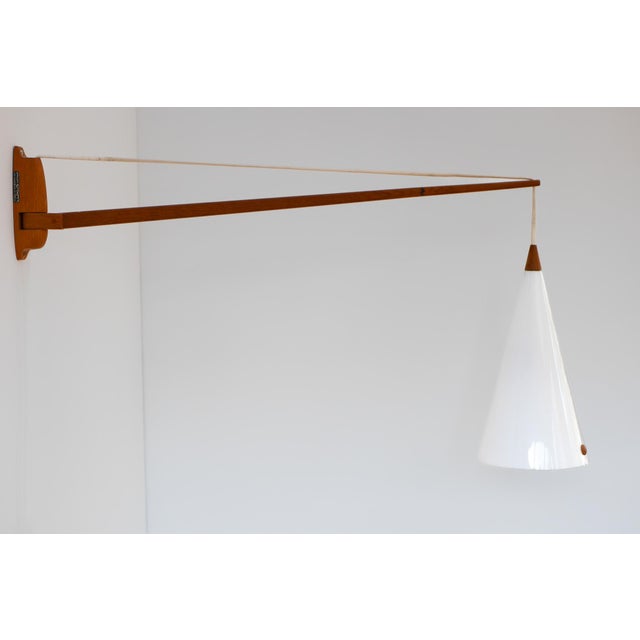 Mid-Century Swedish Wall Lamp in Teak by Uno and Östen Kristiansson for Luxus, 1960s For Sale - Image 6 of 16