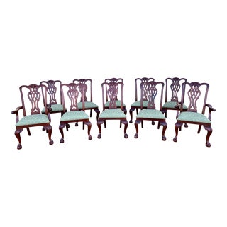 Maitland-Smith Chippendale Style Chairs Set of 10 For Sale
