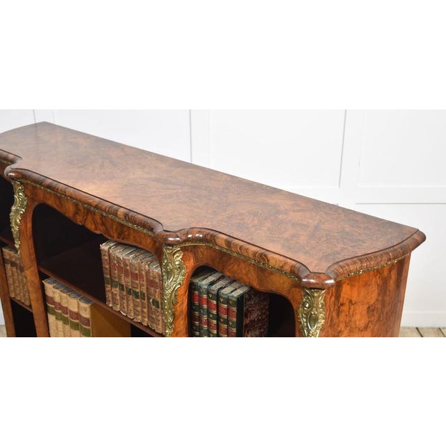 Gilt Metal Mounted Walnut Breakfront Open Bookcase For Sale - Image 17 of 18