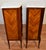1900s Pair Antique French Louis XV Walnut & Satinwood Marble Top Lingerie Stands For Sale - Image 13 of 18