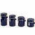 Farmhouse VTG Gibson Rounded Cobalt Blue Canister Set W/ Original Wooden Scoops! EUC/Mint For Sale - Image 3 of 10