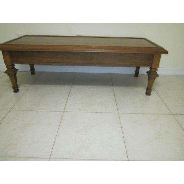 Wood 1970s Vintage Bassett Walnut Wood Cocktail Coffee Table One Drawer For Sale - Image 7 of 12