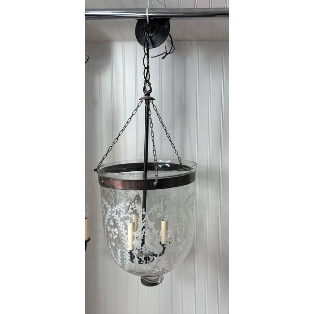 X-Large Hundi Style Lantern With Etched Glass For Sale In Los Angeles - Image 6 of 6