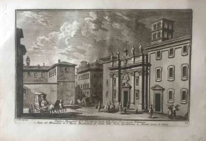 Giuseppe Vasi, Church and Monastery of Silvestro in Capite, Etching, 18th Century