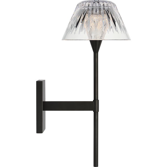 Waterford for Visual Comfort Signature Blaze 14" Sconce in Bronze with Clear Crystal For Sale - Image 11 of 14