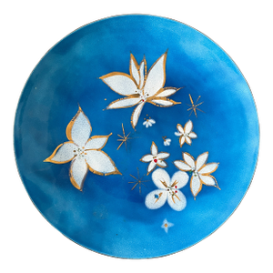 Mid 20th Century Edward Winter Signed Copper Blue Enamel Plate