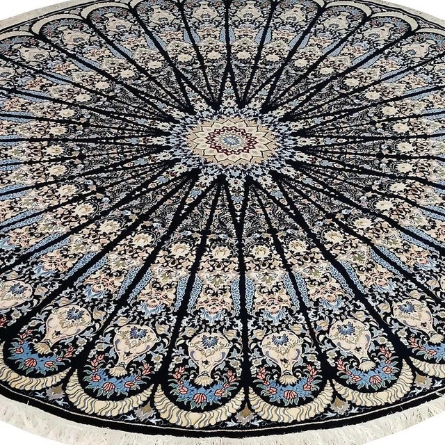 Hand-Knotted Wool and Silk Nain Rug For Sale - Image 4 of 6