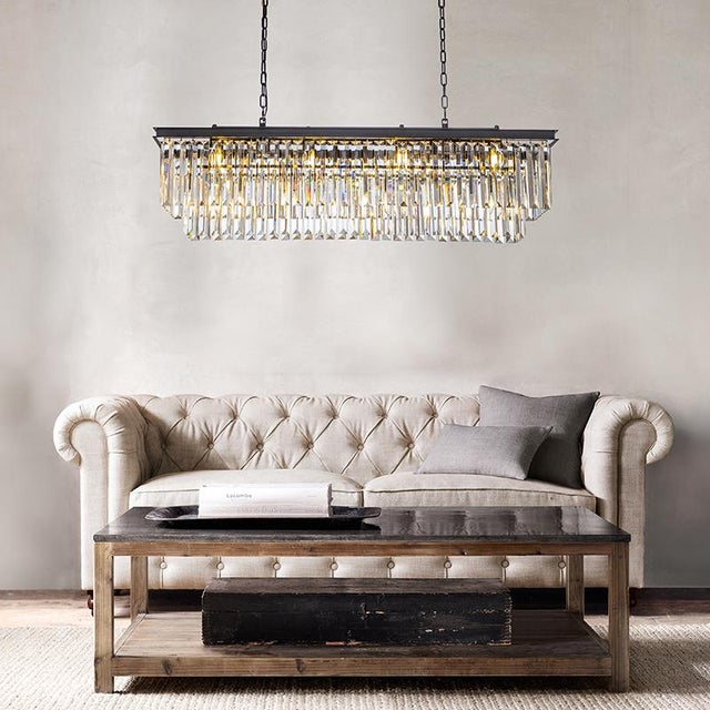 2020s Aloadecor 12-Light Modern Fringe Crystal Chandelier for Dining Room With Crystal Accents For Sale - Image 5 of 7
