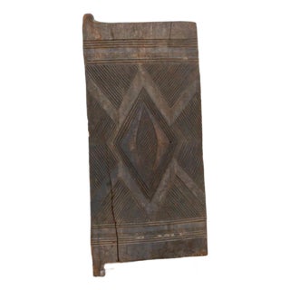 Antique Charcoal Gray Igbo Carved Door For Sale
