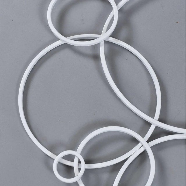 Set of 3 White Metal Circles Modern Abstract Wall Art Sculptures For Sale - Image 14 of 15