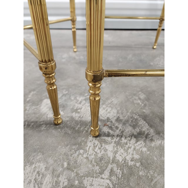 Vintage Italian Mirrored Brass Nesting Tables-Set of 3 For Sale - Image 11 of 12