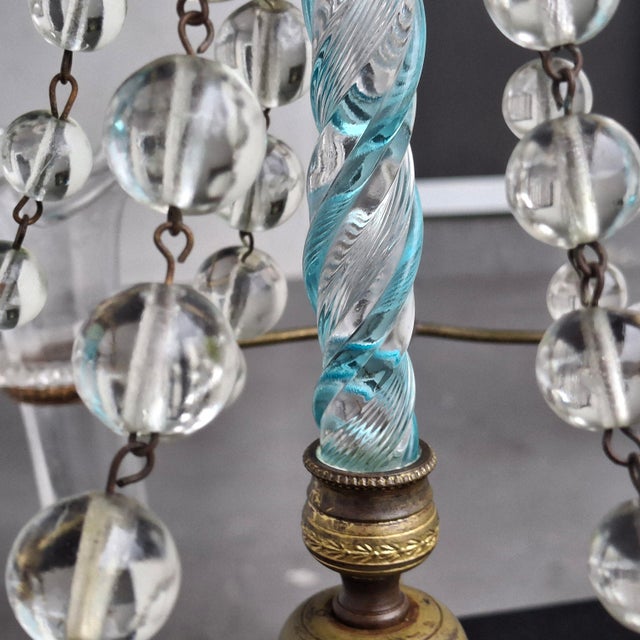Late 19th Century Rare Large Gilt Bronze Blown Glass Blue Swirl Epergne by Stevens & Williams For Sale - Image 10 of 17