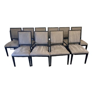 Set of 10 Rh French Contemporary Leather Dining Chairs For Sale