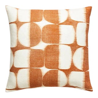 The House of Scalamandré Rift Linen Print Pillow, Marigold For Sale