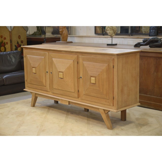 Vintage Three-Door Sideboard in Oak, 1950s For Sale - Image 6 of 14