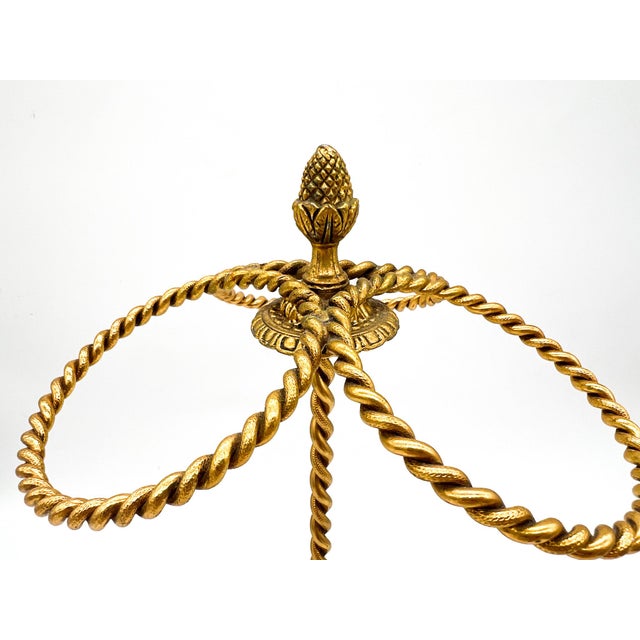 Vintage Gold Finished Metal Three-Ring Guest Towel Holder – Hollywood Regency / Neoclassical For Sale - Image 12 of 12
