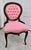 Antique Late 19th Century Round Back Chair has a Victorian Style. Wood - Walnut Frame with a Pink Fabric (Newer Fabric)....