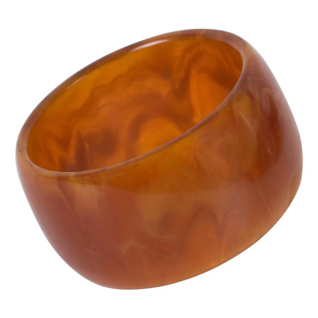 Bakelite Bracelet Bangle Red Tea Amber Marble For Sale