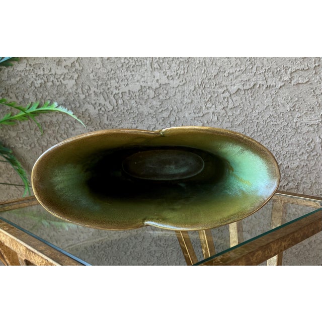 Circa 1949 Frankoma Pottery "Modelled Wheat" Vase Style 74 in Prairie Green For Sale - Image 13 of 18