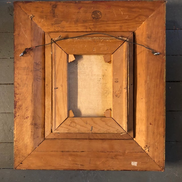 Original Vintage Mid Century Modern Still Life Painting Vintage Carved Wood Frame 1960’s For Sale - Image 4 of 5