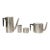 Arne Jacobsen Cylinda Line for Stelton Stainless Steel Danish Coffee and Tea Set For Sale